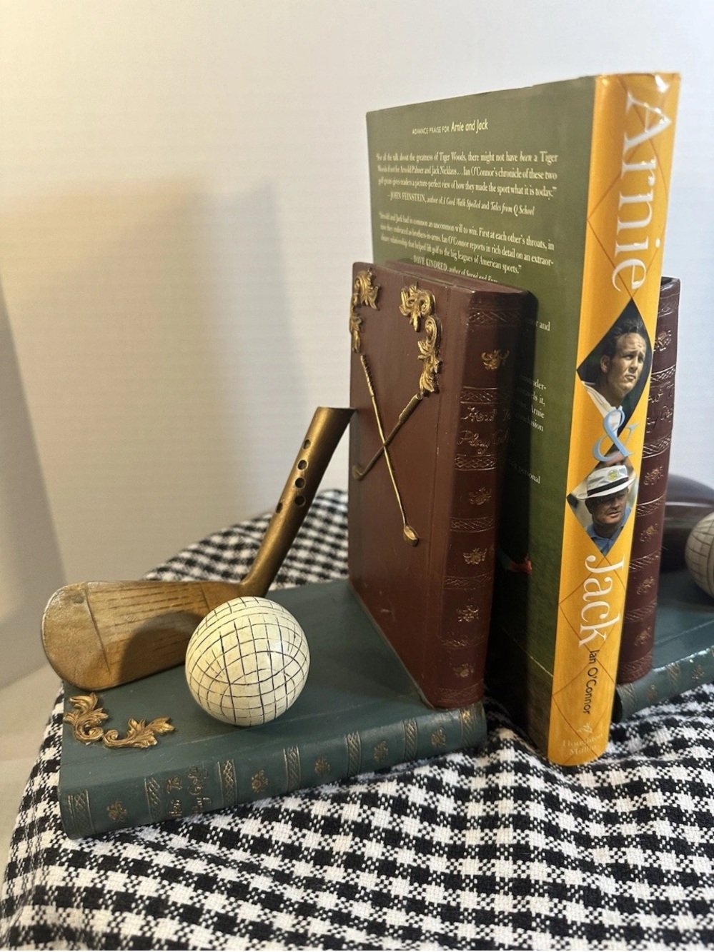 Golf Bookends Heavy And Ornate 1970’s vintage